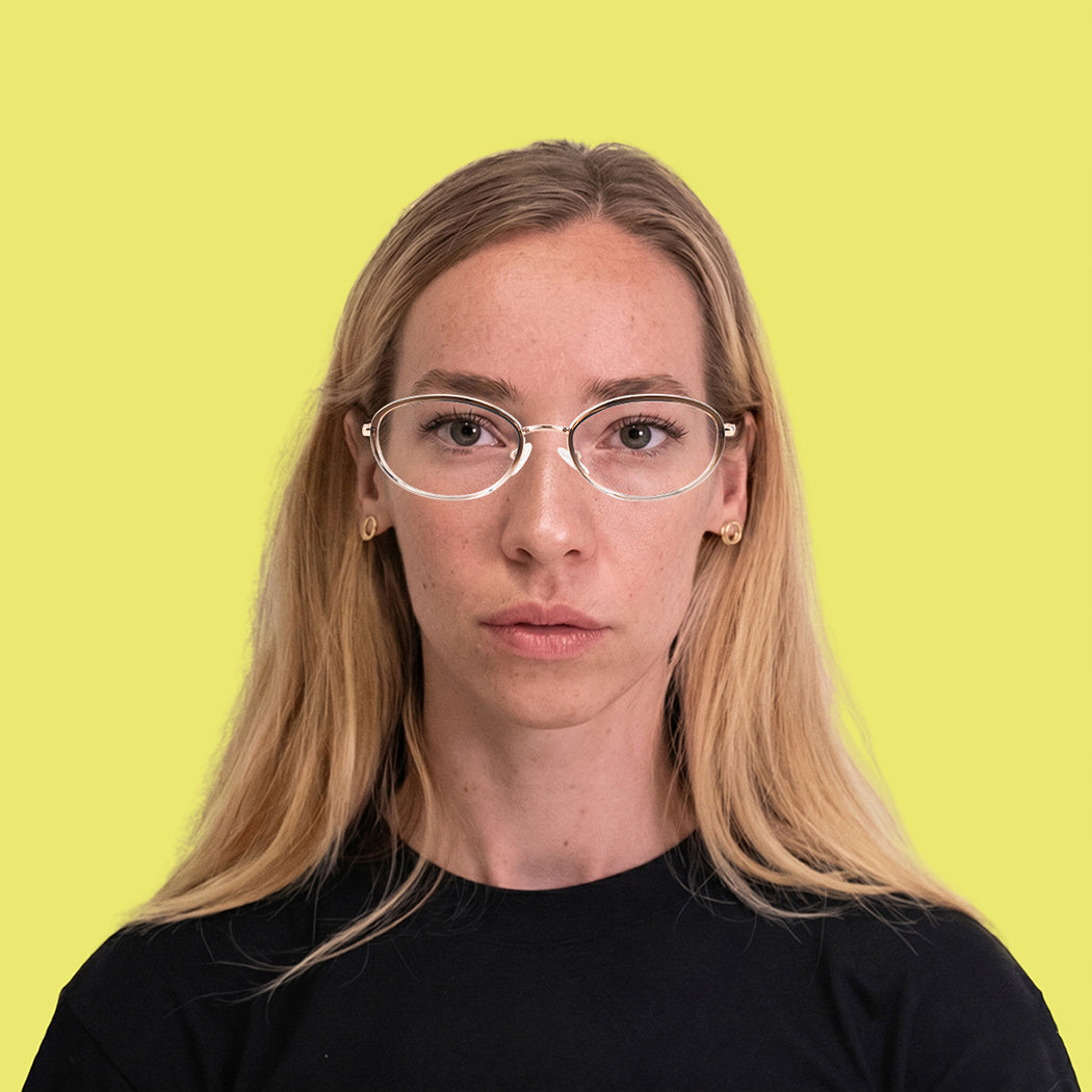 Ilmatar Tea Transparent Gold silmälasikehykset